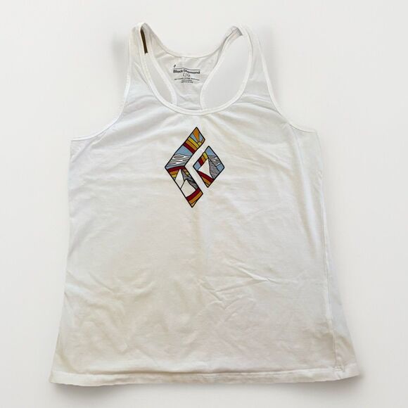 Black Diamond Tops - Black Diamond Tank Top Womens Size Large White Outdoors Activewear Racer Back